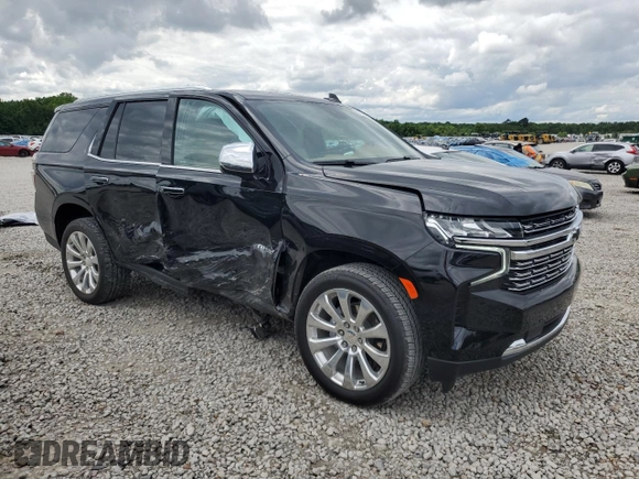 2023 Chevrolet Tahoe Premier with VIN 1GNSKSKD8PR279533, listed as a Copart auction lot 58755045 with 25,233 mi miles and Salvage title. Bid and sale history available at DreamBid. Image 4.