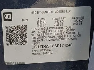 2025 Chevrolet Malibu LT with VIN 1G1ZD5ST8SF134246, listed as a IAAI auction lot 42247999 with 15,679 mi miles and . Bid and sale history available at DreamBid. Image 9.