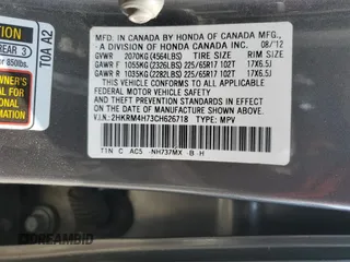 2012 Honda CR-V EX-L with VIN 2HKRM4H73CH626718, listed as a Copart auction lot 47364645 with 26,556 mi miles and Salvage Title. Bid and sale history available at carsss.com. Image 13.
