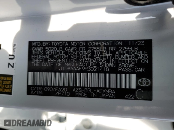 2024 Toyota Crown XLE z VIN JTDAAAAF9R3021418, wystawiony jako Copart lot #64093744 z przebiegiem 7 248 mil mil oraz Szkoda całkowita • Salvage title. Historia ofert i sprzedaży dostępna na DreamBid. Obrazek 12.