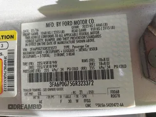 2016 Ford Fusion S with VIN 3FA6P0G75GR323372, listed as a IAAI auction lot 42816340 with 134,684 mi miles and . Bid and sale history available at DreamBid. Image 9.