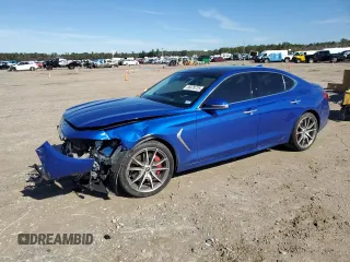 2019 Genesis G70 Design with VIN KMTG34LE6KU017175, listed as a Copart auction lot 88478725 with 28,698 mi miles and Salvage Title. Bid and sale history available at DreamBid. Image 1.