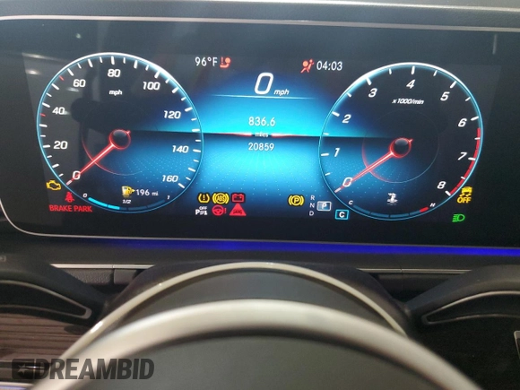 2021 Mercedes-Benz GLE 350 with VIN 4JGFB4KB4MA430877, listed as a Copart auction lot 61989165 with 20,859 mi miles and Salvage title. Bid and sale history available at DreamBid. Image 9.