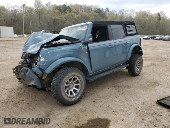 2021 Ford Bronco с VIN 1FMEE5BP5MLA91314, выставлен на аукционе Copart как лот 50746695 с пробегом 75 478 миль миль и Списание • Salvage title. История ставок и продаж доступна на DreamBid. Изображение 1.