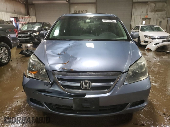 2005 Honda Odyssey EX-L with VIN 5FNRL38725B097759, listed as a Copart auction lot 49485295 with 199,008 mi miles and Salvage title. Bid and sale history available at DreamBid. Image 5.