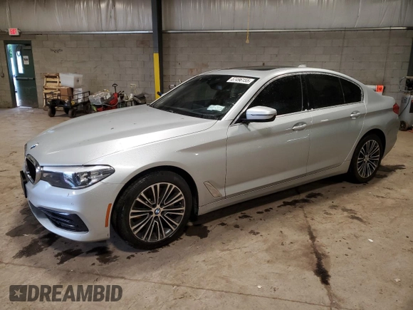 2019 BMW 5 Series 530i xDrive with VIN WBAJA7C50KWC77829, listed as a Copart auction lot 57496155 with Not provided miles and Salvage title. Bid and sale history available at DreamBid. Image 1.