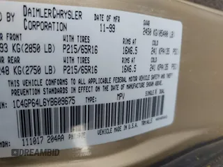 2000 Chrysler Town & Country Limited with VIN 1C4GP64L6YB609675, listed as a IAAI auction lot 41980552 with 183,181 mi miles and . Bid and sale history available at DreamBid. Image 9.