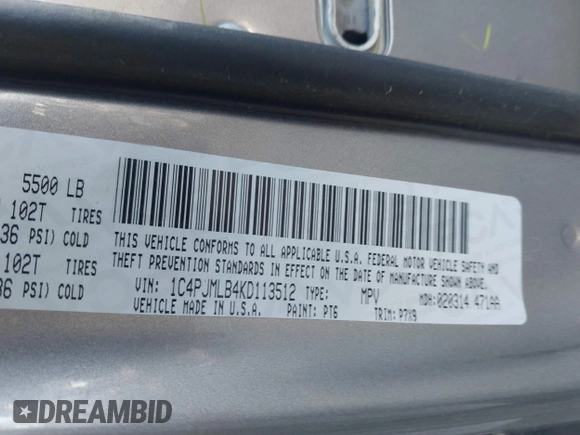 2019 Jeep Cherokee Altitude с VIN 1C4PJMLB4KD113512, выставлен на аукционе IAAI как лот 41620815 с пробегом 53 182 миль миль и . История ставок и продаж доступна на DreamBid. Изображение 9.