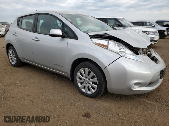 2016 Nissan LEAF S with VIN 1N4BZ0CP6GC313575, listed as a Copart auction lot 58181543 with 0 mi miles. Bid and sale history available at carsss.com. Image 4.