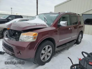 2012 Nissan Armada Platinum z VIN 5N1AA0NE2CN612208, wystawiony jako Copart lot #88486705 z przebiegiem Nie podano mil oraz Nie do naprawy. Historia ofert i sprzedaży dostępna na DreamBid. Obrazek 1.