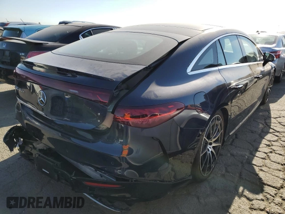 2022 Mercedes-Benz EQS with VIN W1KCG2DB1NA015422, listed as a Copart auction lot 61472114 with 13,429 mi miles and Salvage Title. Bid and sale history available at carsss.com. Image 3.