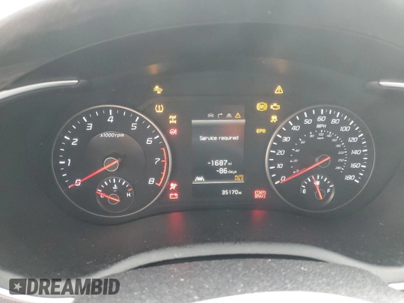 2022 Kia Stinger GT-Line with VIN KNAE35LD3N6115265, listed as a Copart auction lot 86194784 with 35,170 mi miles and Salvage Title. Bid and sale history available at DreamBid. Image 9.