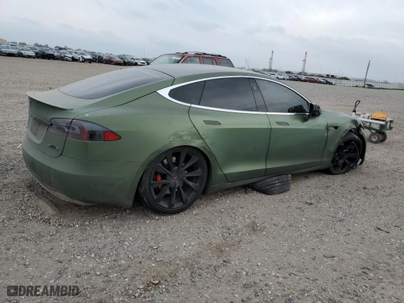 2019 Tesla Model S 100D with VIN 5YJSA1E41KF306376, listed as a Copart auction lot 46453614 with 0 miles and Salvage Title. Bid and sale history available at carsss.com. Image 3.