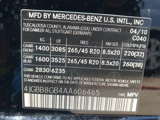 2010 Mercedes-Benz M-Class ML 350 with VIN 4JGBB8GB4AA606465, listed as a IAAI auction lot 42007597 with 222,834 mi miles. Bid and sale history available at carsss.com. Image 9.