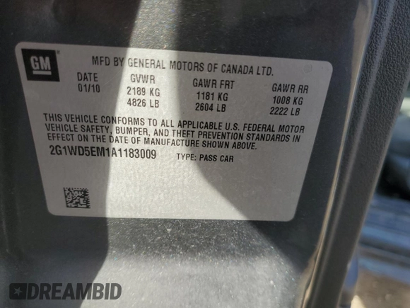 2010 Chevrolet Impala Police Police z VIN 2G1WD5EM1A1183009, wystawiony jako Copart lot #47126735 z przebiegiem 111 620 mil mil oraz Szkoda całkowita • Salvage title. Historia ofert i sprzedaży dostępna na DreamBid. Obrazek 12.