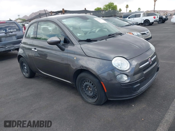 2015 FIAT 500 Pop with VIN 3C3CFFAR2FT636768, listed as a IAAI auction lot 42588875 with 62,634 mi miles and . Bid and sale history available at DreamBid. Image 1.