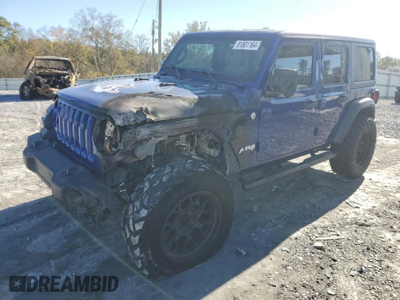 2018 Jeep Wrangler Unlimited Sport z VIN 1C4HJXDN6JW201107, wystawiony jako Copart lot #81801164 z przebiegiem 69 956 mil mil oraz Szkoda całkowita • Salvage title. Historia ofert i sprzedaży dostępna na DreamBid. Obrazek 1.