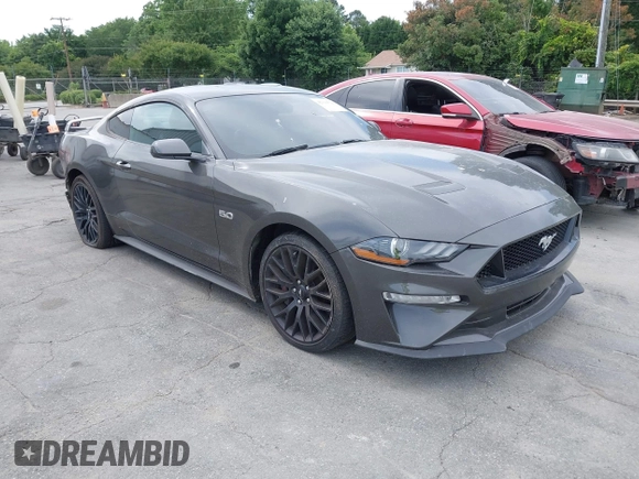 2019 Ford Mustang GT with VIN 1FA6P8CF0K5124320, listed as a IAAI auction lot 42314129 with 102,589 mi miles and . Bid and sale history available at DreamBid. Image 1.