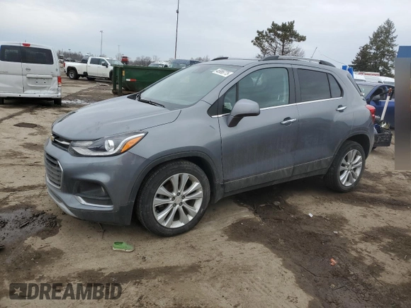 2020 Chevrolet Trax Premier with VIN 3GNCJRSB5LL271003, listed as a Copart auction lot 46986775 with 45,711 mi miles and Salvage title. Bid and sale history available at DreamBid. Image 1.