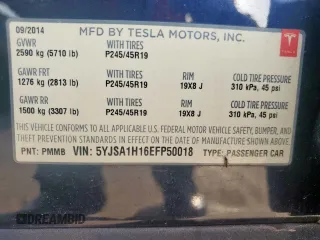 2014 Tesla Model S 60 с VIN 5YJSA1H16EFP50018, выставлен на аукционе Copart как лот 64372605 с пробегом 165 910 миль миль и Списание • Salvage title. История ставок и продаж доступна на DreamBid. Изображение 13.