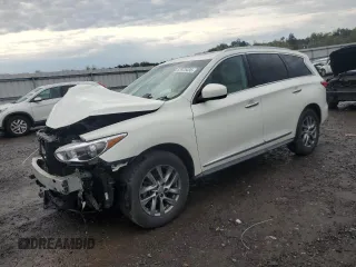 2013 Infiniti JX35 with VIN 5N1AL0MM5DC324103, listed as a Copart auction lot 52975435 with 153,545 mi miles and Salvage Title. Bid and sale history available at carsss.com. Image 1.