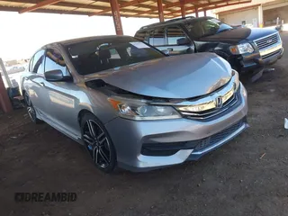 2017 Honda Accord Sedan Sport with VIN 1HGCR2F55HA124919, listed as a IAAI auction lot 41842118 with 116,136 mi miles. Bid and sale history available at carsss.com. Image 1.