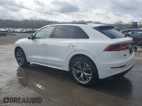 2021 Audi Q8 Premium with VIN WA1AVAF15MD014688, listed as a Copart auction lot 83991624 with 55,373 mi miles and Salvage Title. Bid and sale history available at carsss.com. Image 2.