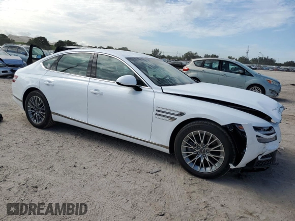 2024 Genesis G80 2.5T z VIN KMTGB4SC4RU239632, wystawiony jako Copart lot #86568784 z przebiegiem 537 mil mil oraz Szkoda całkowita • Salvage title. Historia ofert i sprzedaży dostępna na DreamBid. Obrazek 4.