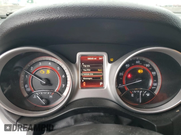 2018 Dodge Journey SE with VIN 3C4PDCAB0JT496779, listed as a Copart auction lot 46481655 with 58,045 mi miles and Salvage Title. Bid and sale history available at carsss.com. Image 9.