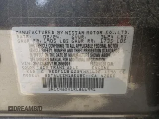 2024 Nissan Versa S with VIN 3N1CN8DV1RL866991, listed as a Copart auction lot 50181635 with 2,617 mi miles and Salvage Title. Bid and sale history available at DreamBid. Image 13.