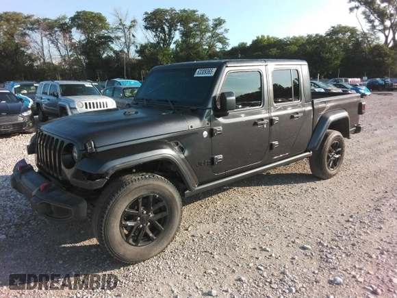 2021 Jeep Gladiator 80th Anniversary with VIN 1C6HJTAG7ML619025, listed as a Copart auction lot 63309365 with 69,126 mi miles and Salvage title. Bid and sale history available at DreamBid. Image 1.