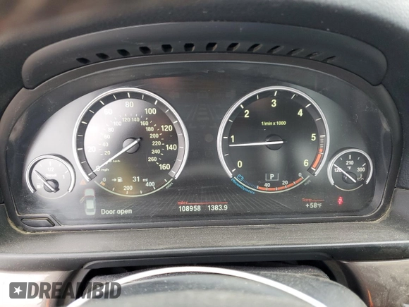 2014 BMW 5 Series 535d with VIN WBAXA5C57ED690696, listed as a Copart auction lot 45339685 with 108,958 mi miles and Salvage Title. Bid and sale history available at carsss.com. Image 9.