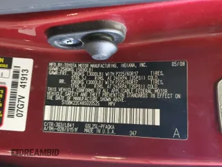 2008 Toyota Sienna XLE with VIN 5TDBK22C48S020525, listed as a Copart auction lot 53050775 with 176,758 mi miles and Salvage Title. Bid and sale history available at carsss.com. Image 13.