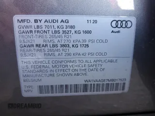 2021 Audi e-tron Prestige z VIN WA1VAAGE7MB017523, wystawiony jako Copart lot #36704493 z przebiegiem 8 204 mil mil oraz . Historia ofert i sprzedaży dostępna na DreamBid. Obrazek 16.