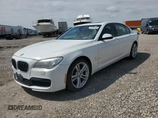 2014 BMW 7 Series 740Li with VIN WBAYE4C59ED137938, listed as a Copart auction lot 55281005 with 146,659 mi miles and Salvage Title. Bid and sale history available at carsss.com. Image 1.