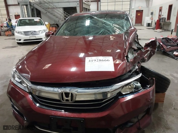 2017 Honda Accord Hybrid EX-L with VIN JHMCR6F52HC023376, listed as a IAAI auction lot 41928666 with 1 mi miles. Bid and sale history available at carsss.com. Image 12.