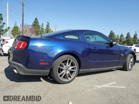 2012 Ford Mustang GT Premium with VIN 1ZVBP8CF5C5249806, listed as a Copart auction lot 46825605 with 94,066 mi miles and Salvage Title. Bid and sale history available at DreamBid. Image 3.