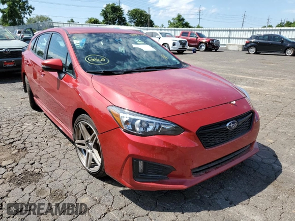 2018 Subaru Impreza Sport with VIN 4S3GTAK68J3739601, listed as a Copart auction lot 54931392 with 0 mi miles. Bid and sale history available at carsss.com. Image 1.