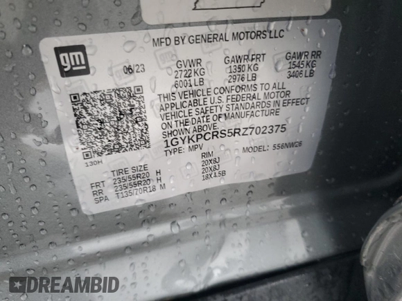 2024 Cadillac XT6 FWD Premium Luxury with VIN 1GYKPCRS5RZ702375, listed as a Copart auction lot 44265085 with 6,244 mi miles and Salvage Title. Bid and sale history available at carsss.com. Image 13.