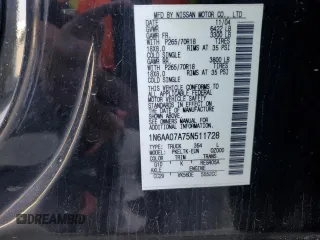 2005 Nissan Titan SE with VIN 1N6AA07A75N511728, listed as a Copart auction lot 42618055 with 113,210 mi miles and Salvage Title. Bid and sale history available at DreamBid. Image 12.