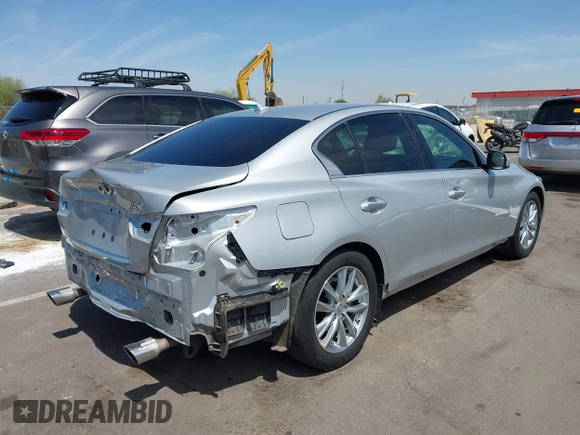 2014 Infiniti Q50 Premium with VIN JN1BV7AP2EM691601, listed as a IAAI auction lot 42323769 with 93,413 mi miles and . Bid and sale history available at DreamBid. Image 4.