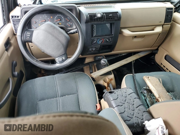 2002 Jeep Wrangler Sahara with VIN 1J4FA59S02P740550, listed as a Copart auction lot 47607795 with 182,187 mi miles and Salvage Title. Bid and sale history available at carsss.com. Image 8.