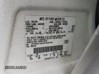 2004 Ford F-150 XLT z VIN 1FTPW12534FA22444, wystawiony jako Copart lot #58383175 z przebiegiem 150 450 mil mil oraz Szkoda całkowita • Salvage title. Historia ofert i sprzedaży dostępna na DreamBid. Obrazek 12.