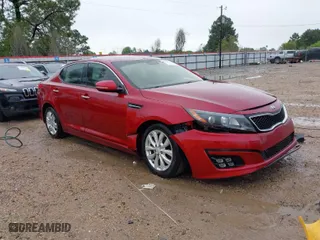 2014 Kia Optima EX with VIN 5XXGN4A76EG281195, listed as a IAAI auction lot 41875540 with 131,751 mi miles. Bid and sale history available at carsss.com. Image 1.