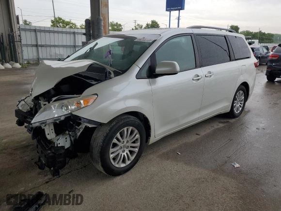 2016 Toyota Sienna XLE with VIN 5TDYK3DC8GS729616, listed as a Copart auction lot 59748995 with 144,469 mi miles and Salvage title. Bid and sale history available at DreamBid. Image 1.
