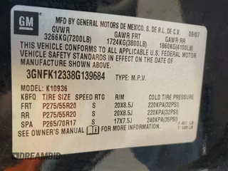 2008 Chevrolet Avalanche LTZ z VIN 3GNFK12338G139684, wystawiony jako IAAI lot #42232957 z przebiegiem 280 661 mil mil oraz . Historia ofert i sprzedaży dostępna na DreamBid. Obrazek 9.