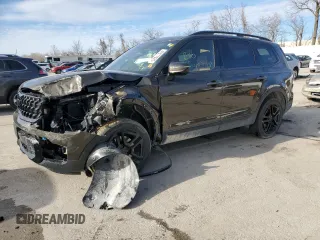 2025 Kia Telluride SX X-Line with VIN 5XYP5DGC8SG575662, listed as a Copart auction lot 48921995 with 7,462 mi miles and Salvage title. Bid and sale history available at DreamBid. Image 1.
