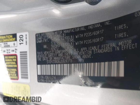 2018 Toyota Sienna XLE Auto Access Seat with VIN 5TDYZ3DC6JS928313, listed as a IAAI auction lot 41411318 with 145,480 mi miles. Bid and sale history available at carsss.com. Image 9.