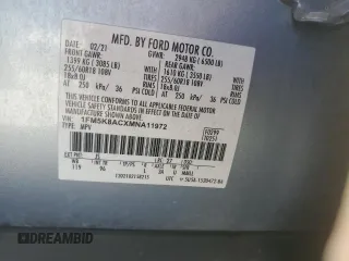 2021 Ford Explorer z VIN 1FM5K8ACXMNA11972, wystawiony jako Copart lot #43507325 z przebiegiem 58 594 mil mil oraz Nie do naprawy • Non repairable. Historia ofert i sprzedaży dostępna na DreamBid. Obrazek 14.