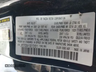 2008 Mazda CX-9 Grand Touring with VIN JM3TB38A180131611, listed as a IAAI auction lot 41361304 with 259,016 mi miles. Bid and sale history available at carsss.com. Image 9.